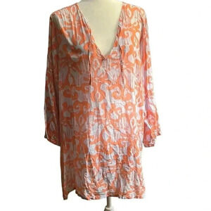 Rock Flower Paper Orange and Grey Tunic Top Size L/XL